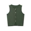 Women's Sleeveless Knit Top with Button Details