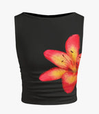 Women's Sleeveless Floral Crop Top