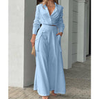 Women's Elegant Two-Piece Set with Crop Top and Palazzo Pants