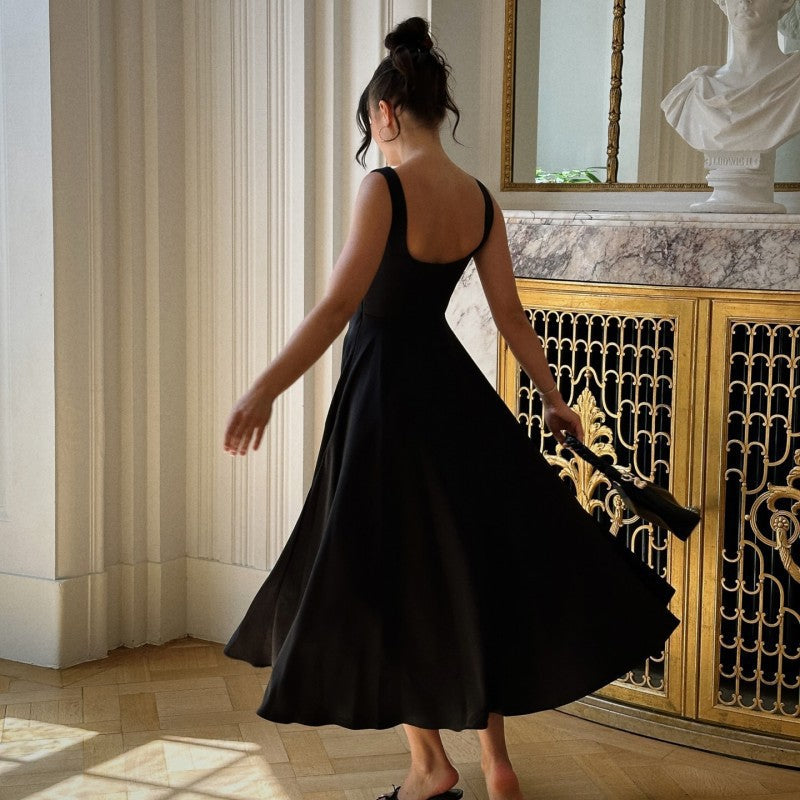 A-Line Maxi Dress with Square Neckline