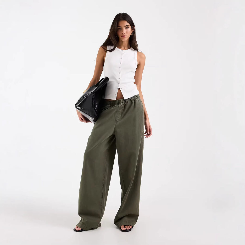 Women's Sleeveless Ribbed Button-Down Shirt