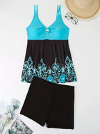 Women's Swimsuit Set with Pattern and Shorts