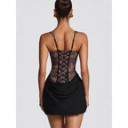 Women's Evening Dress with Corset Bodice and Ruffled Skirt