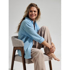 Casual Women's Long-Sleeve Blouse in Light Plaid Design