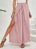 Women's Floral Maxi Skirt with Side Slit