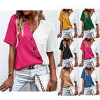 Women's Blouse with Modern Cut and Contrasting Colors