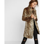 Women's Luxury Leopard Print Faux Fur Coat