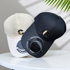 Breathable Baseball Cap with Rechargeable Fan