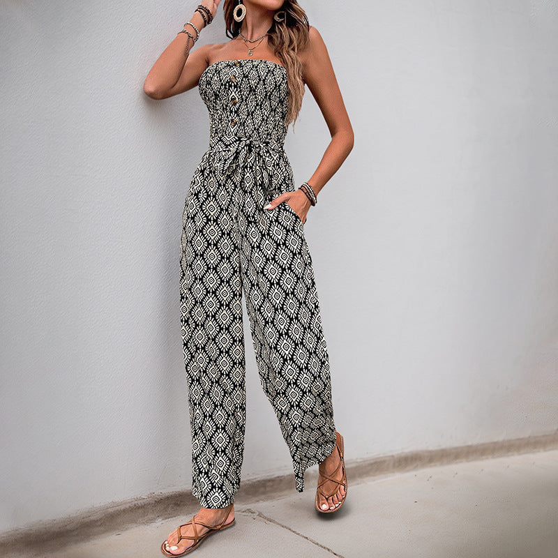 Everyday Jumpsuit with Elastic Bodice and Pattern