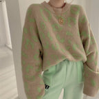 Women's Fluffy Leopard Print Sweater