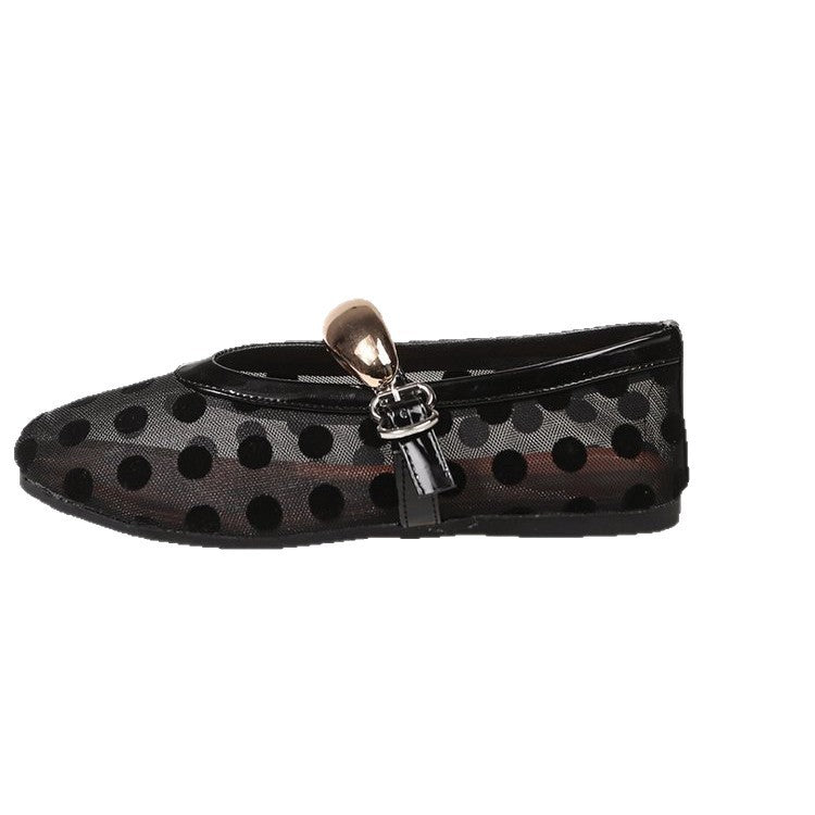 Women's Ballet Flats with Elegant Bow and Breathable Upper