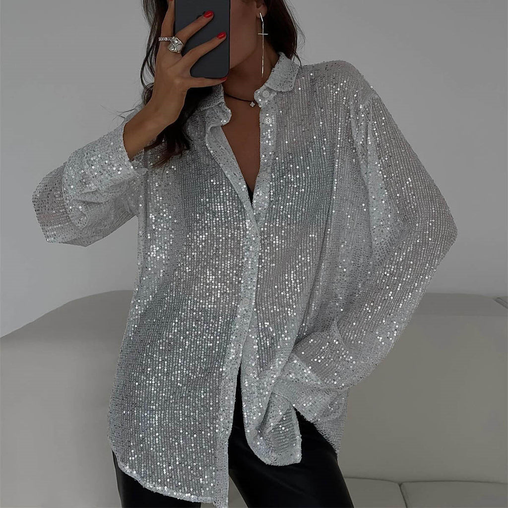Women's Glamorous Glitter Shirt