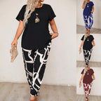 Women's Casual Floral Print Top and Jogger Set