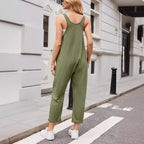 Women's Jumpsuit with Pockets and Stretch Fabric