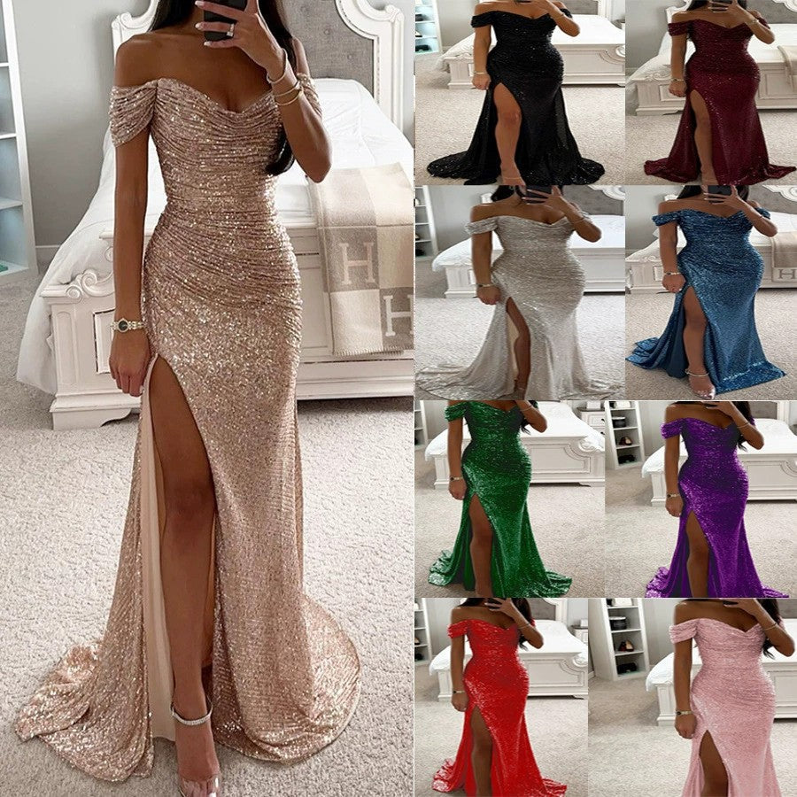 Women's Evening Dress with Shimmering Sequins