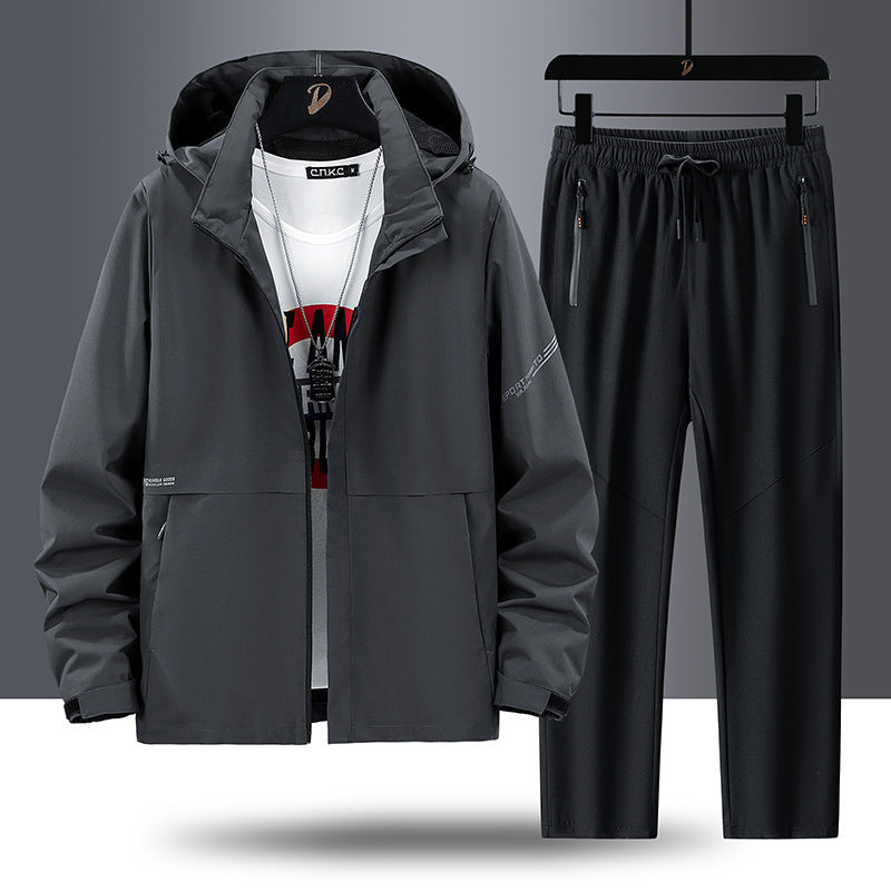 Men's Practical Sports Set with Jacket and Pants
