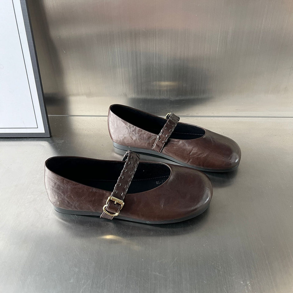 Women's Ballet Flats with Elegant Strap and Comfortable Insole