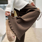 Women's Flowing Knit Pants with Soft Material and Elegant Hem
