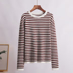 Women's Striped Casual Cotton-Blend Sweater
