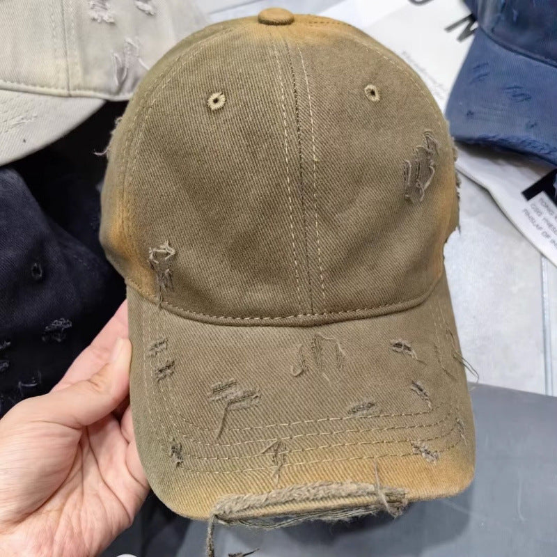 Men's Distressed Denim Baseball Cap