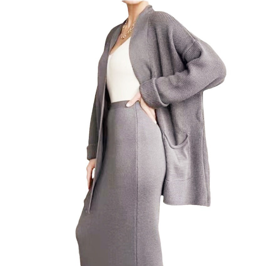 Elegant Knit Set with Back Slits