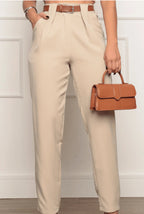 Elegant High-Waisted Pants with Pleat Details