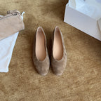 Women's Suede Ballet Flats with Cushioned Insole
