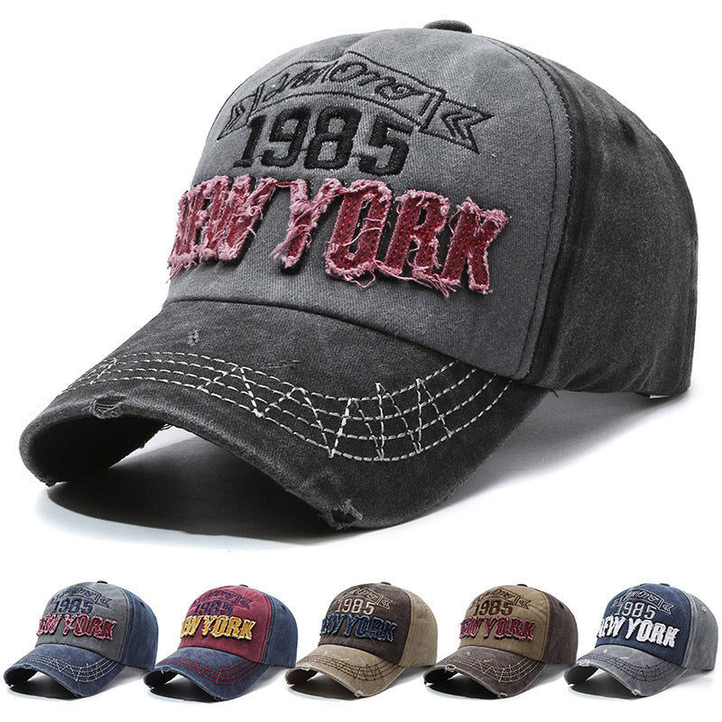 Men's Distressed Cotton Graphic Baseball Cap