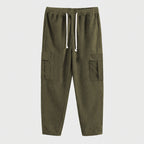 Women's Cargo Pants with Elastic Waistband and Practical Side Pockets