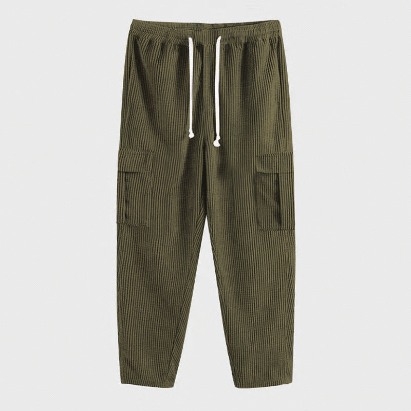 Women's Cargo Pants with Elastic Waistband and Practical Side Pockets