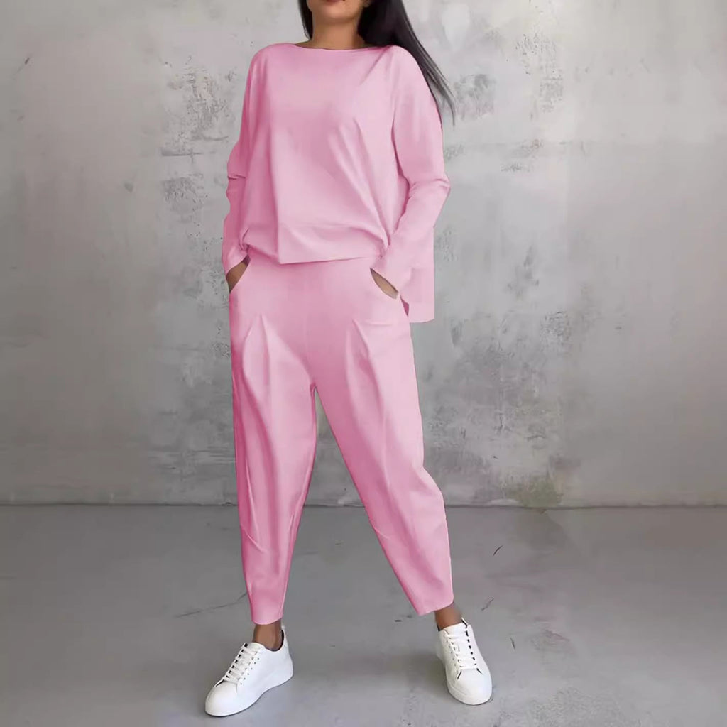 Women's Comfortable and Casual Two-Piece Set with Wide Cut