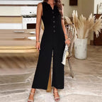Elegant Jumpsuit with Button Details and Pockets