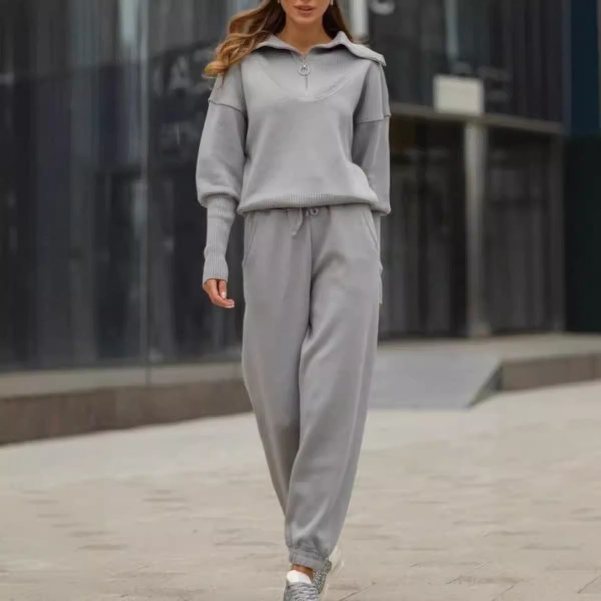 Women's Comfortable Loungewear Set with Hoodie and Elastic Waist
