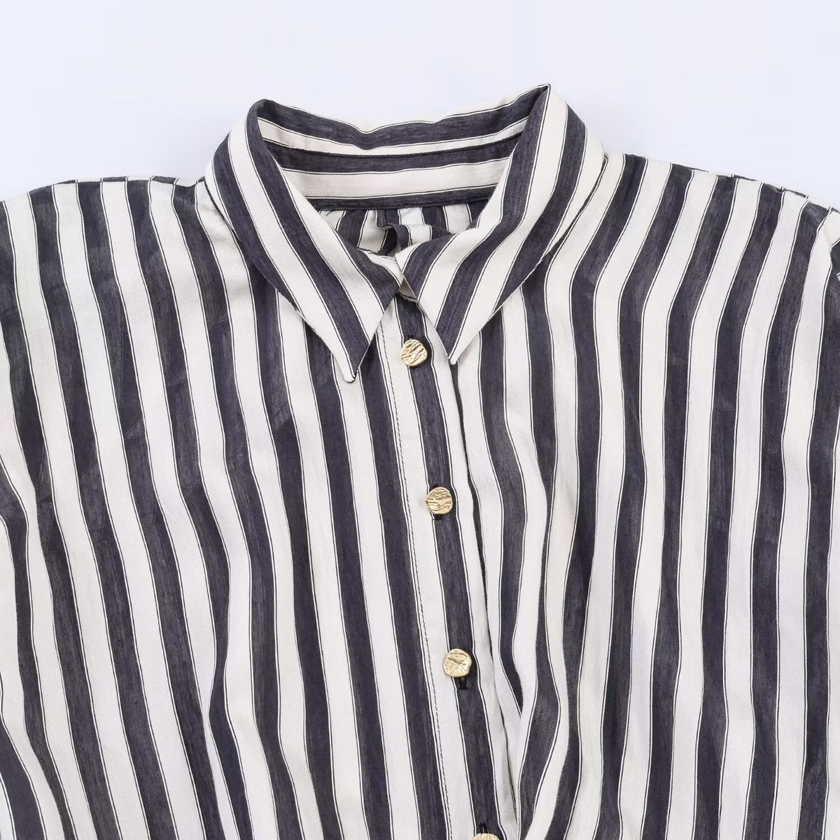 Women's Striped Jumpsuit with Decorative Belt