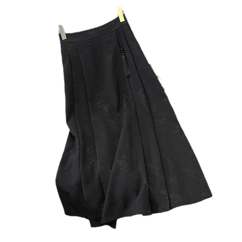 Women's Elegant Midi Skirt with Textured Fabric