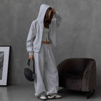 Women's Comfortable Oversized Lounge Set with Hood and Elastic Waistband