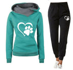 Women's Leisure Jogging Suit with Innovative Hood Design and Pockets