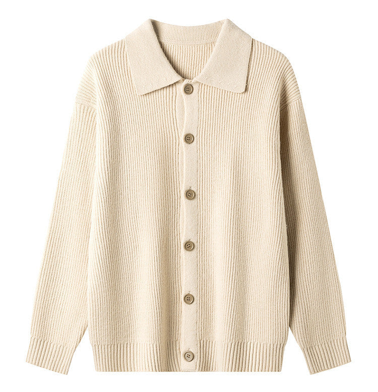 Women's Patterned Cardigan with Collar and Button Placket