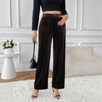 Women's High-Waisted Ribbed Wide-Leg Pants
