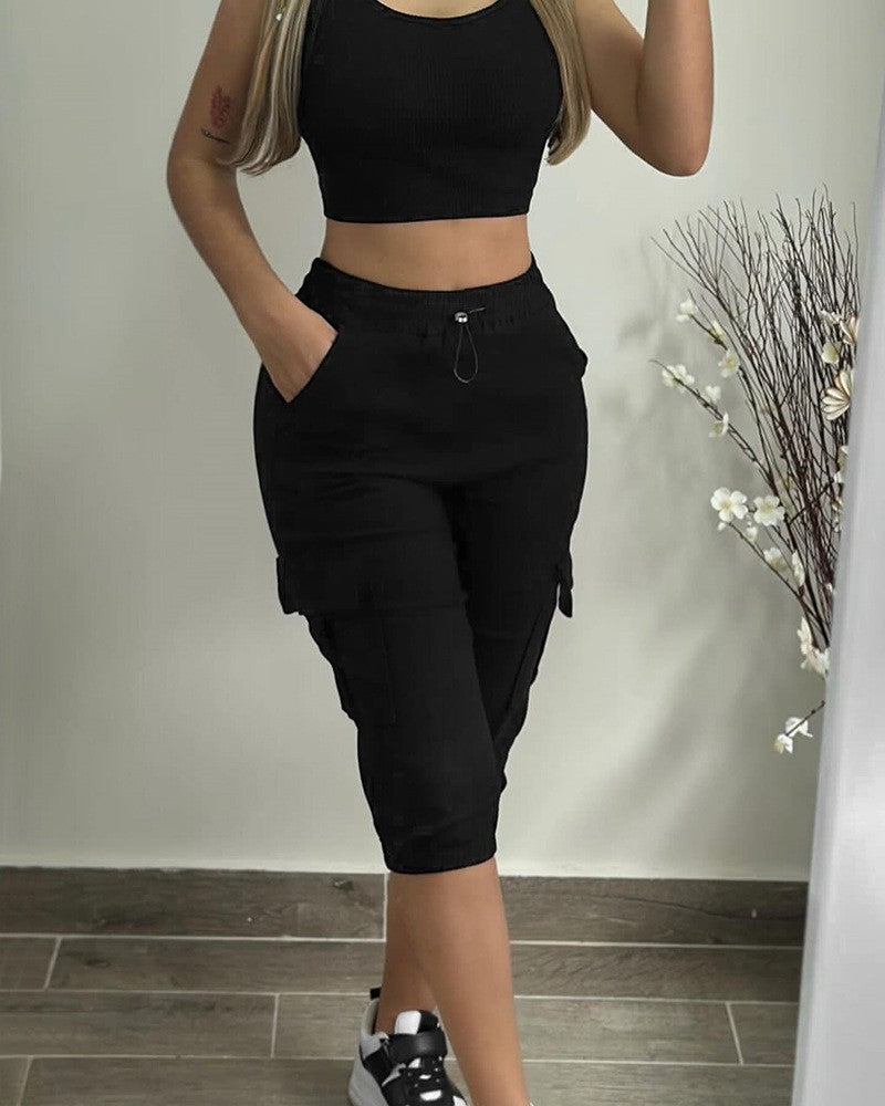 Women's Cargo Joggers with Practical Pockets and Elastic Cuffs