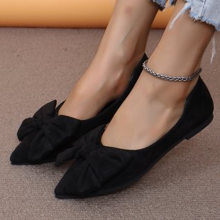 Women's Ballet Flats with Decorative Bow Detail