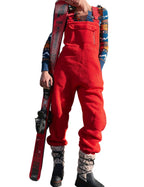Women's Fluffy Overall with Adjustable Straps and Pockets