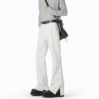 Women's Elegant Wide-Leg Casual Trousers with Fine Pleats