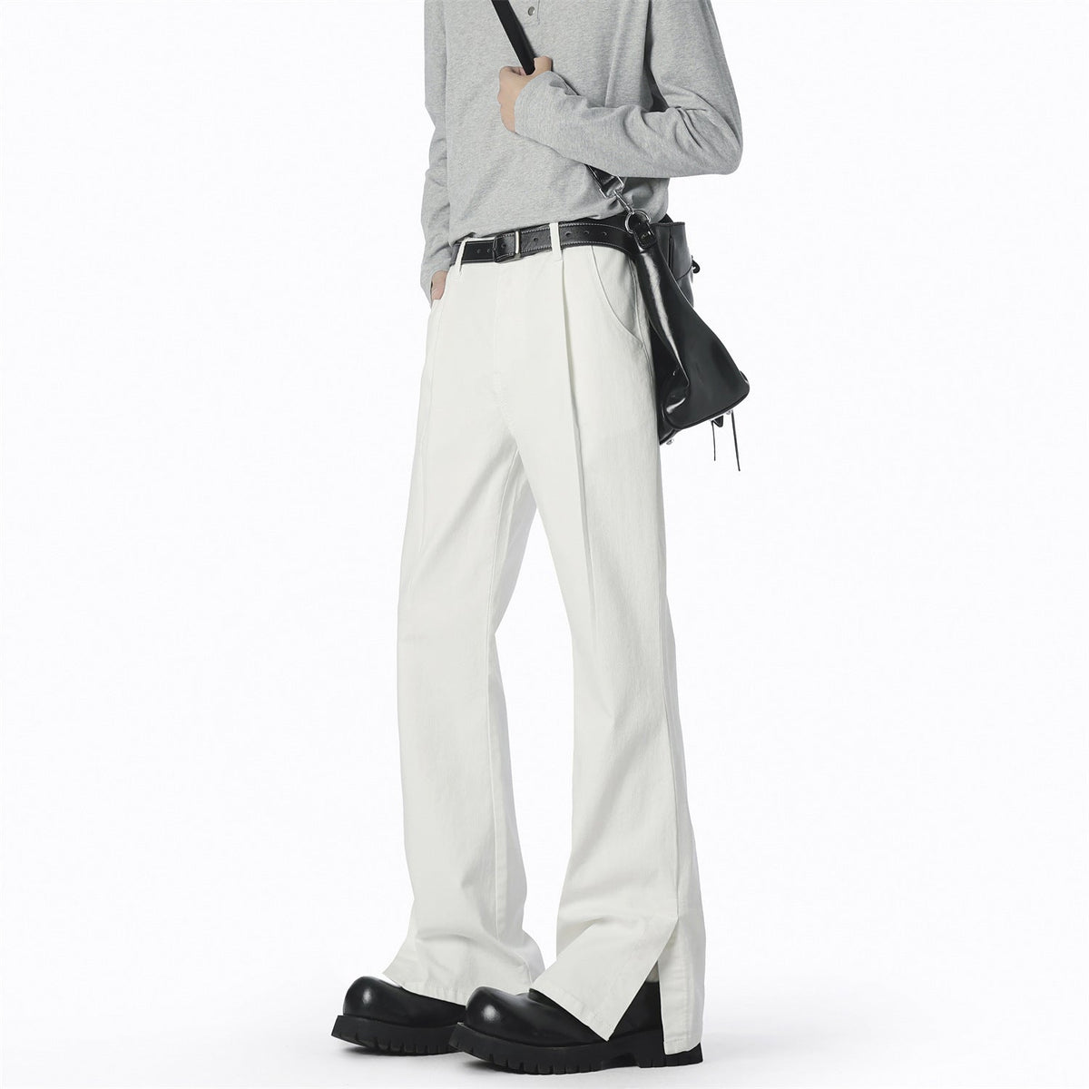 Women's Elegant Wide-Leg Casual Trousers with Fine Pleats
