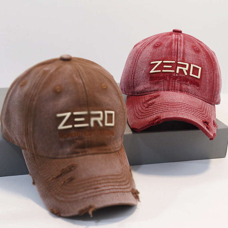 Men's Distressed Cotton Baseball Cap
