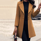 Women's Elegant Wool Coat with Structured Cut