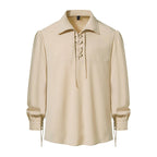 Women's Blouse with Modern Lace-Up Design and Casual Puff Sleeves
