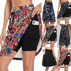 Women's High-Waist Sports Skirt with Integrated Shorts and Pockets