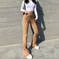 Women's Ribbed High-Waisted Flared Leggings