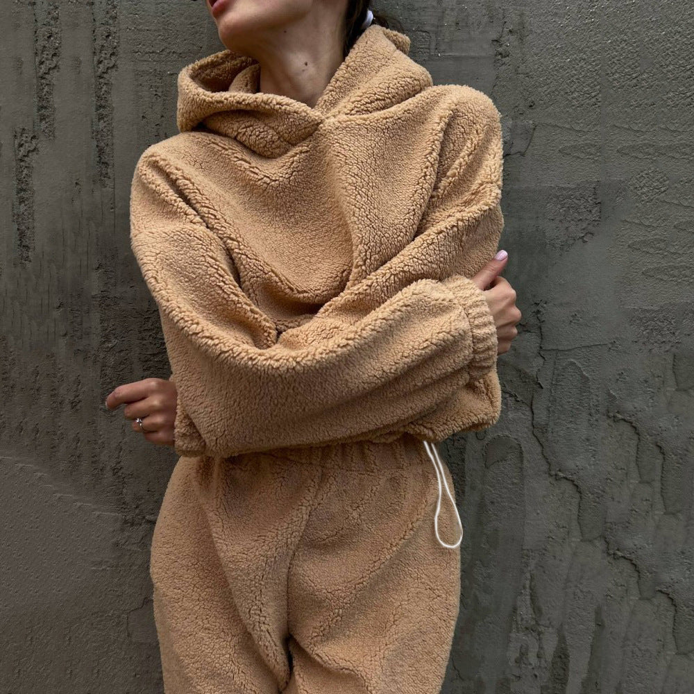Women's Cozy Suit with Elastic Waistband and Hood